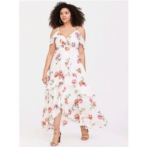Torrid size 3 white Floral  Challis maxi dress